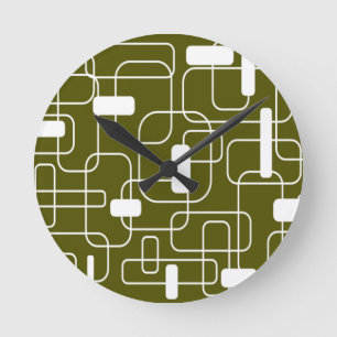 Open en gesloten rechthoeken - Camo  Ronde Klok