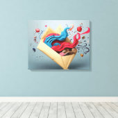 Open envelop verrassing canvas afdruk (Insitu (Houten vloer))