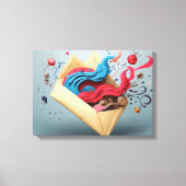 Open envelop verrassing canvas afdruk (Voorkant)