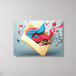 Open envelop verrassing canvas afdruk