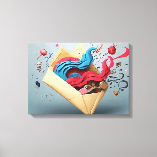 Open envelop verrassing canvas afdruk (Voorkant)