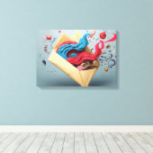 Open envelop verrassing canvas afdruk (Insitu (Houten vloer))