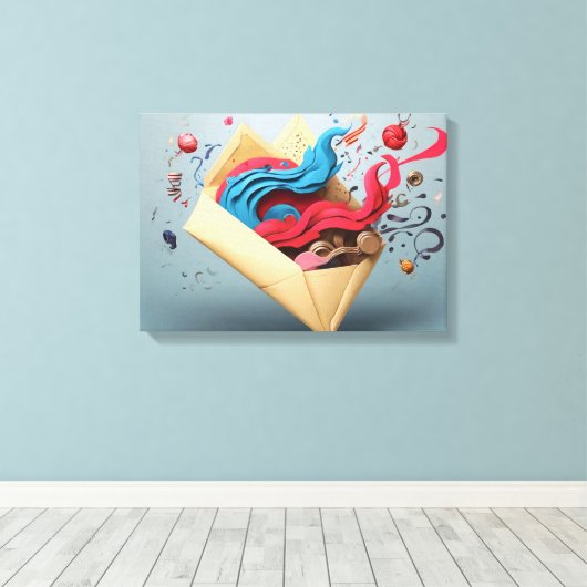 Open envelop verrassing canvas afdruk (Insitu (Houten vloer))