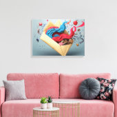 Open envelop verrassing canvas afdruk (Insitu (Woonkamer))