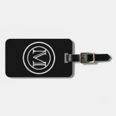 Open Face Double Black Monogramed Bagagelabel (Voorkant horizontaal)