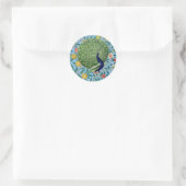  Open Fan Feathers Peacock Ronde Sticker (Tas)