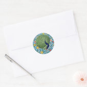  Open Fan Feathers Peacock Ronde Sticker (Envelop)