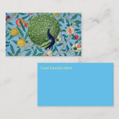  Open Fan Feathers Peacock Visitekaartje (Voorkant / Achterkant)