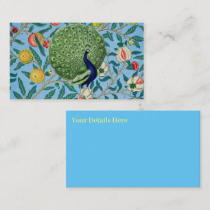  Open Fan Feathers Peacock Visitekaartje