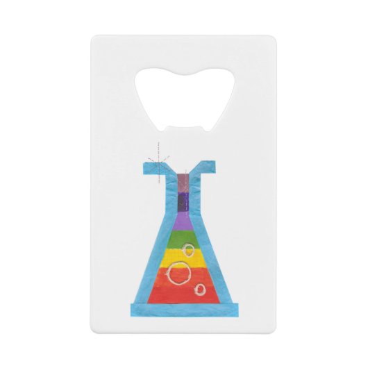 Open flacon met vulkaanflaconcreditcard creditkaart flessenopener (Voorkant)