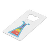 Open flacon met vulkaanflaconcreditcard creditkaart flessenopener (Voorkant Gekanteld)