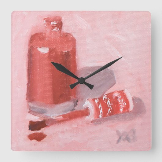 Open Fles Vierkante Klok (Voorkant)