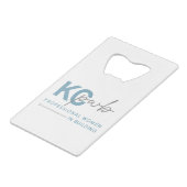 Open flesje creditkaart flessenopener (Achterkant Gekanteld)