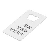 Open flesopening Extrovert Creditkaart Flessenopener (Voorkant Gekanteld)