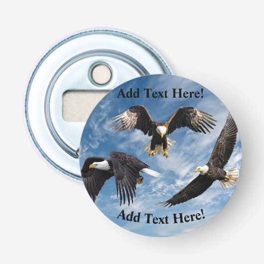 Open flesopening voor Eagle Soaring Button Flesopener (Voorkant)