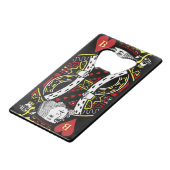 Open flessenopener voor ontwerp van harten creditkaart flessenopener (Achterkant Gekanteld)