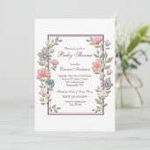 Open Floral Lijst Invitation Kaart (Staand voorkant)