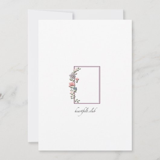 Open Floral Lijst Invitation Kaart (Achterkant)