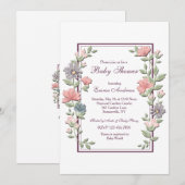 Open Floral Lijst Invitation Kaart (Voorkant / Achterkant)