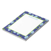 Open Flowers Blue op Navy Notepad Notitieblok (Linkerzijde)
