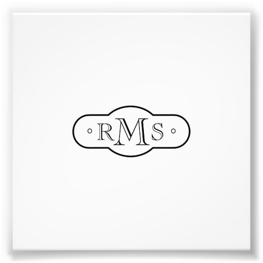 Open Font Monogrammed Corporate Foto Afdruk (Voorkant)