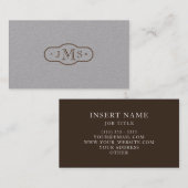 Open Font Monogrammed Elegant Retro Visitekaartje (Voorkant / Achterkant)