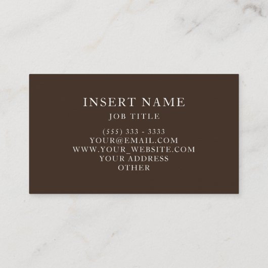 Open Font Monogrammed Elegant Retro Visitekaartje (Achterkant)