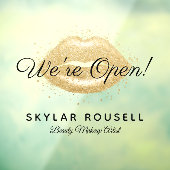 Open For Business Gouden Zwarte Schoonheid Lippen  Raamsticker (Vel 3)