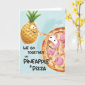 Open Funny we gaan samen als ananas en Pizza Kaart (Gele Bloem)