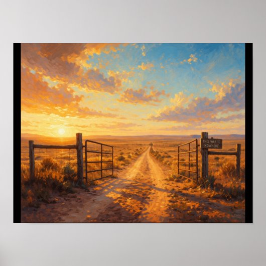 Open gate leading to nowhere poster (Voorkant)