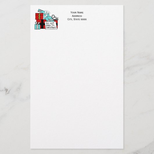 Open geen kerstcadeautjes briefpapier (Voorkant)