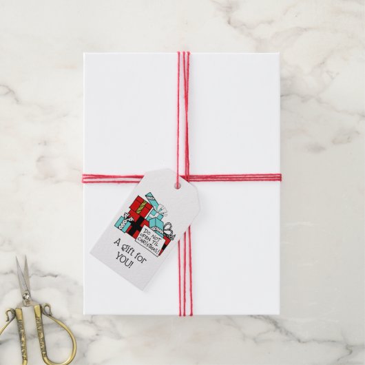 Open geen kerstcadeautjes cadeaulabel (Met Touw)