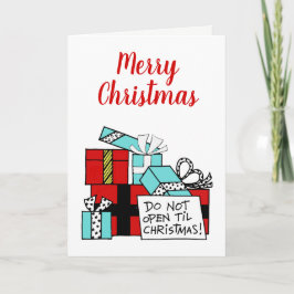 Open geen kerstcadeautjes feestdagen kaart