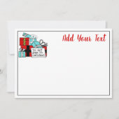 Open geen kerstcadeautjes feestdagenkaart (Voorkant)