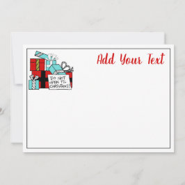 Open geen kerstcadeautjes feestdagenkaart