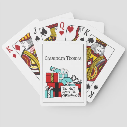Open geen kerstcadeautjes speelkaarten (Achterkant)
