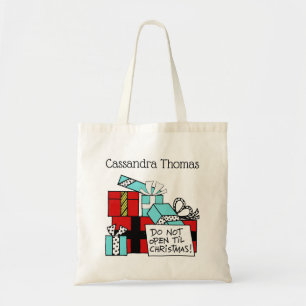 Open geen kerstcadeautjes tote bag
