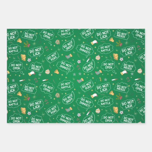 Open geen kinder grappige kerstkreet inpakpapier vel (Voorkant 2)