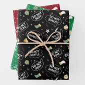 Open geen kinder grappige kerstkreet inpakpapier vel (In situ)