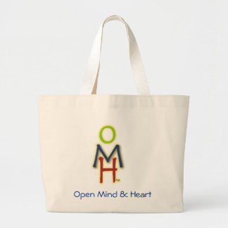 Open, geest, hart grote tote bag