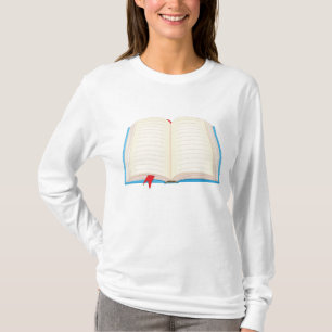 Open Gelinieerd Boek Rode Boekwijzer T-shirt