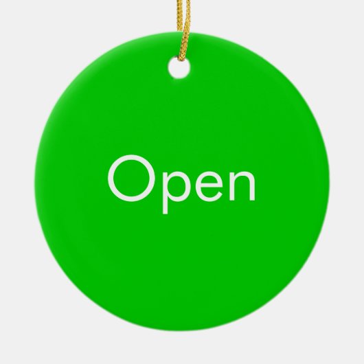 Open / Gesloten deurteken Keramisch Ornament (Voorkant)