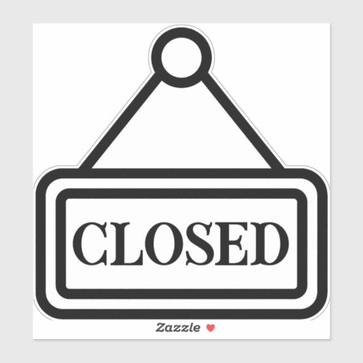 Open/gesloten Sticker (Vel)