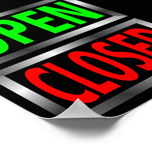 Open Gesloten Tekens Vector Clipart Poster (Hoek)