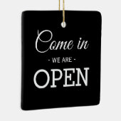 Open / Gesloten zwart-wit, tweezijdig winkelbedrij Keramisch Ornament (Rechts)