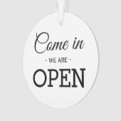 Open / Gesloten zwart-wit, tweezijdig winkelbedrij Ornament (voorkant)