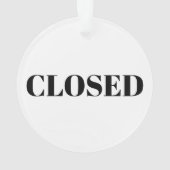 Open / Gesloten zwart-wit, tweezijdig winkelbedrij Ornament (achterkant)