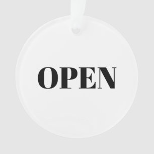 Open / Gesloten zwart-wit, tweezijdig winkelbedrij Ornament
