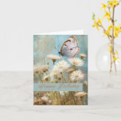 Open Gevouwen Gelukkige Verjaardag Bloem Vlinder Kaart (Gele Bloem)