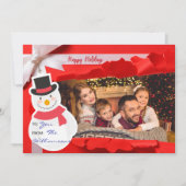 Open Gift Reveals Familie Foto Prettige feestdagen Feestdagenkaart (Voorkant)